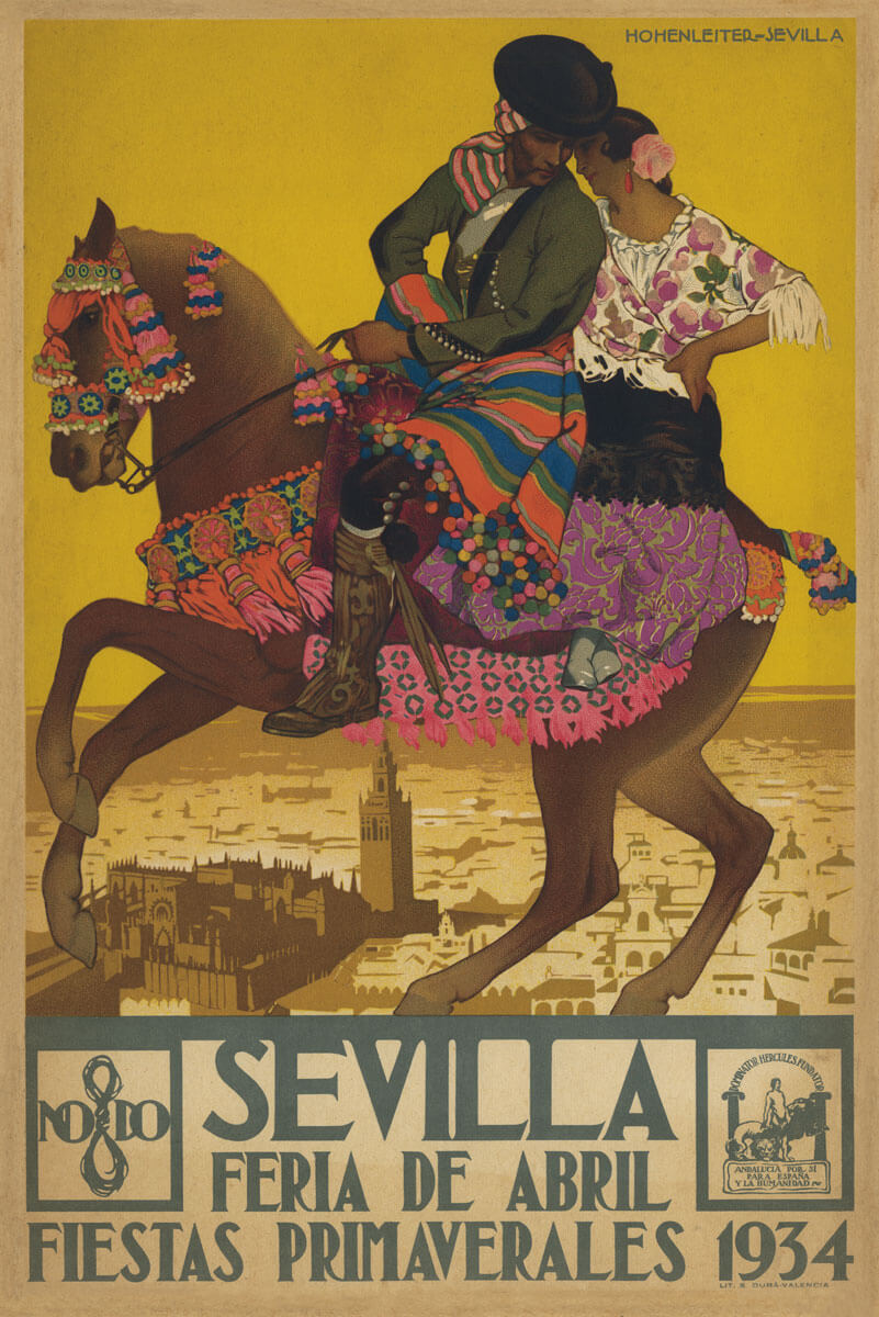 Reproducción del cartel de las Fiestas de Sevilla, 1934, en papel couché.