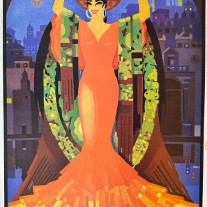 Reproducción del cartel de las Fiestas Primaverales de Sevilla, 1935, en papel couché.