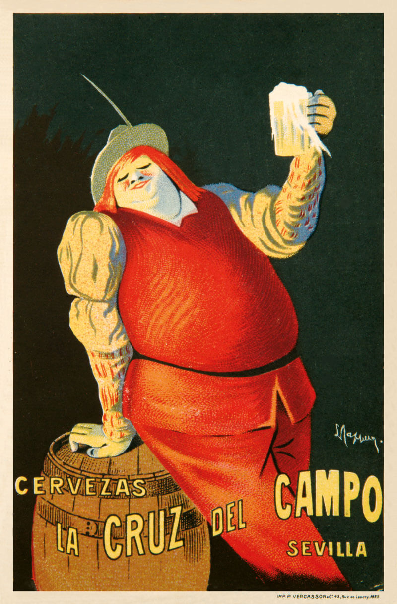 Póster de alta calidad del cartel La Cruz del Campo, Sevilla, diseñado por Cappiello.