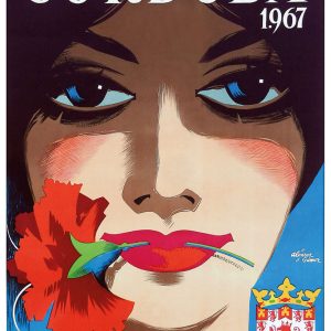 Póster de alta calidad del cartel original de la Feria de Córdoba, Fiestas y Feria de Mayo, 1967.
