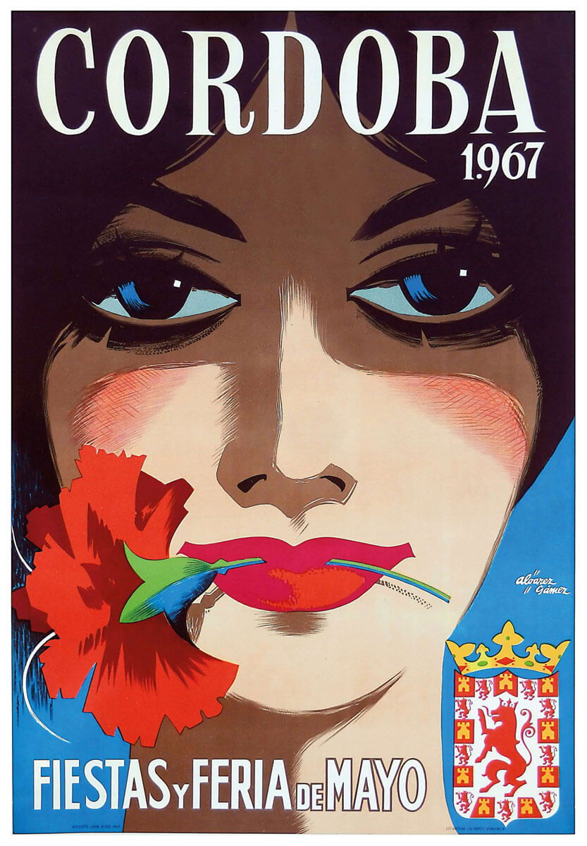 Póster de alta calidad del cartel original de la Feria de Córdoba, Fiestas y Feria de Mayo, 1967.