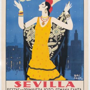 Reproducción del cartel de las Fiestas de Primavera de Sevilla, 1930, diseñado por Baldrich.