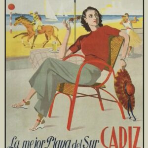 Reproducción cartel La mejor Playa del Sur Cádiz 1948