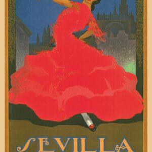 Reproducción cartel Sevilla 1924 Fiestas Primavera en papel couché